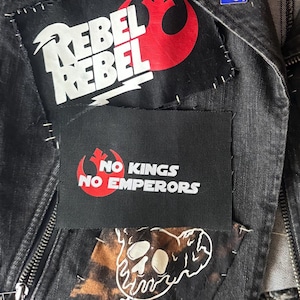 No Kings No Emperors Patch – Punk Rebel Canvas DIY Patch