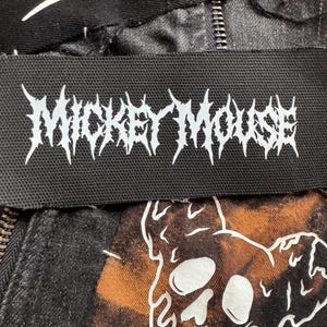 Mickey - Metal ish Script - Punk Patch - DIY Sew on patch