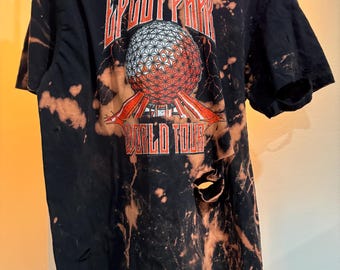 Bleached Band Shirt - Epcot Inspired World Tour - Distressed Disney
