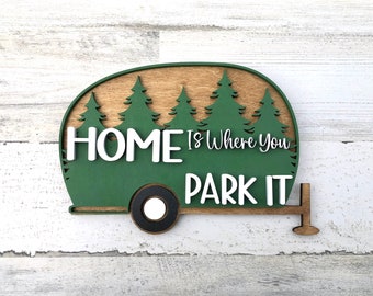 Home Is Where You Park IT, Camper Sign, Travel Trailer, Camping Sign