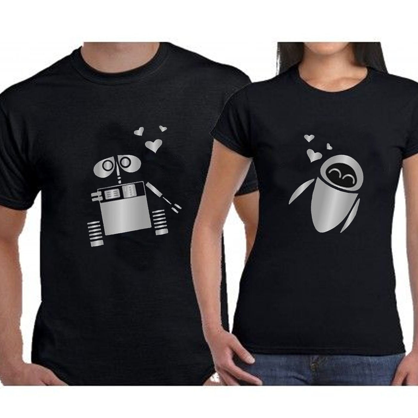 Wall-e and Eva, Matching Love Couples T-shirts, Couples Shirts ...