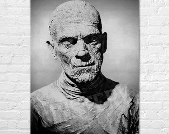 特撮 Universal Monsters - Mini Bust: Boris Karloff as The Mummy (1932) Life size 1932 Mummy bust by Mike Hill (silicone Boris