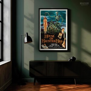 House on Haunted Hill 1959 Horror Movie Poster / Vincent Price / Wall Decor Art Print / Horror Decor / Halloween Decor image 9