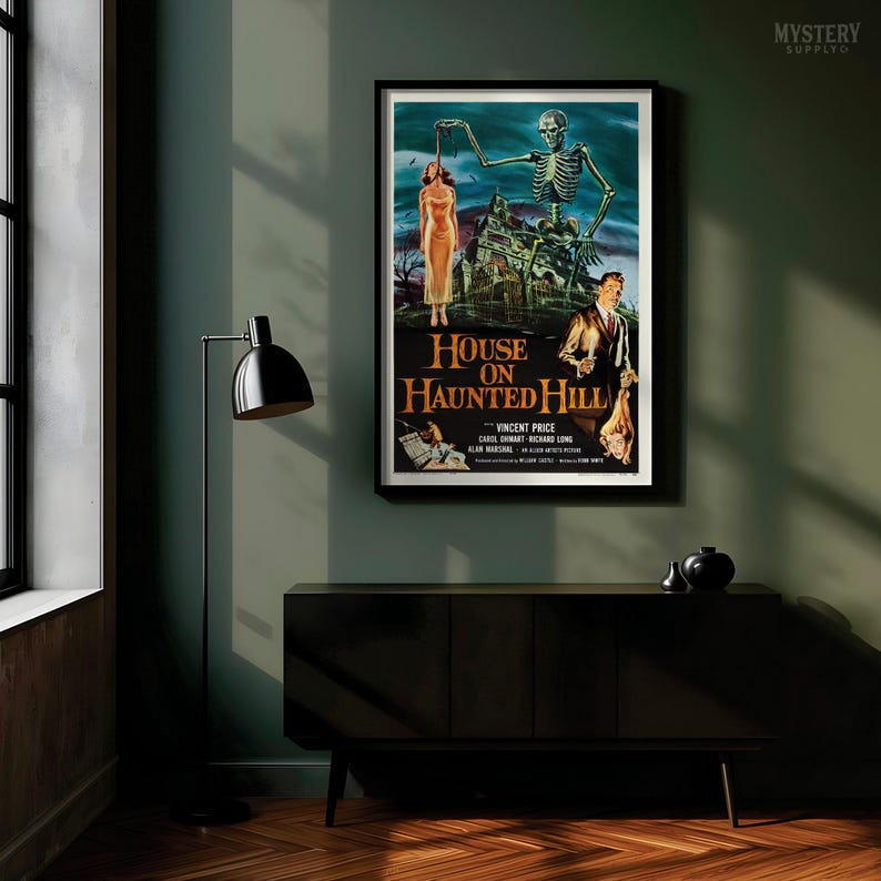 House on Haunted Hill 1959 Horror Movie Poster / Vincent Price / Wall Decor Art Print / Horror Decor / Halloween Decor image 9