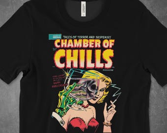 Chamber of Chills Horror Comic Book Men's Women's Unisex Crew Neck T-shirt / Halloween Shirt / Horror Tshirt / Horror Gift / Halloween Gift