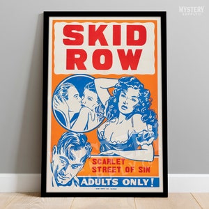 Skid Row 1940s Vintage Exploitation Adult Movie Poster / Wall Decor Art Print #138
