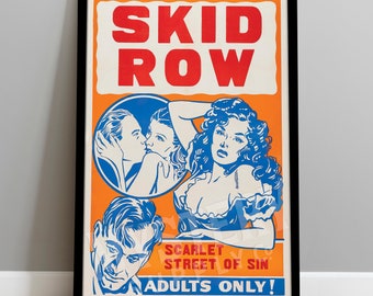 Skid Row 1940s Vintage Exploitation Adult Movie Poster / Wall Decor Art Print #138