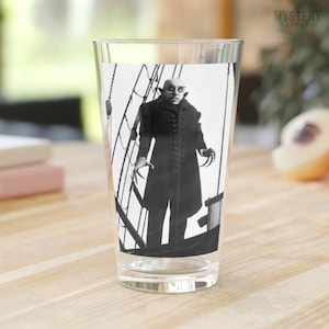 Nosferatu Vintage Vampire Horror Movie Photo 16oz Pint Glass / Beer Glass / Barware / Glassware / Home Decor / Horror Decor / Horror Gifts