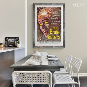 The Brain Eaters 1958 vintage horror science fiction fangs movie poster reproduction from Mystery Supply Co. @mysterysupplyco