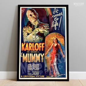 The Mummy 1932 Vintage Horror Movie Poster / Wall Decor Art Print / Horror Decor / Halloween Decor #33