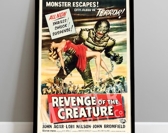 Revenge of the Creature 1955 Vintage Horror Black Lagoon Gill Man Monster Movie Poster / Wall Decor Art Print #104