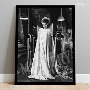 Bride of Frankenstein 1935 Vintage Horror Movie Laboratory Monster Photo Poster / Wall Decor Art Print (Black & White) #110