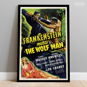 Frankenstein Meets the Wolf Man 1943 Vintage Horror Monster Werewolf Movie Poster / Wall Decor Art Print #32