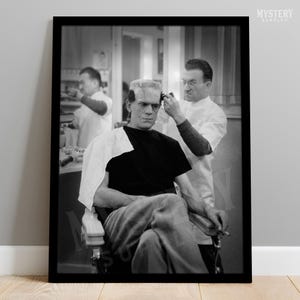 Frankenstein Boris Karloff Haircut Vintage Horror Movie Monster Photo Poster / Wall Decor Art Print / Halloween Decor / Horror Decor #209