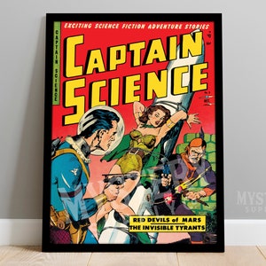 Captain Science #6 Vintage Science Fiction Comic Book Art Poster / Wall Decor Art Print #9
