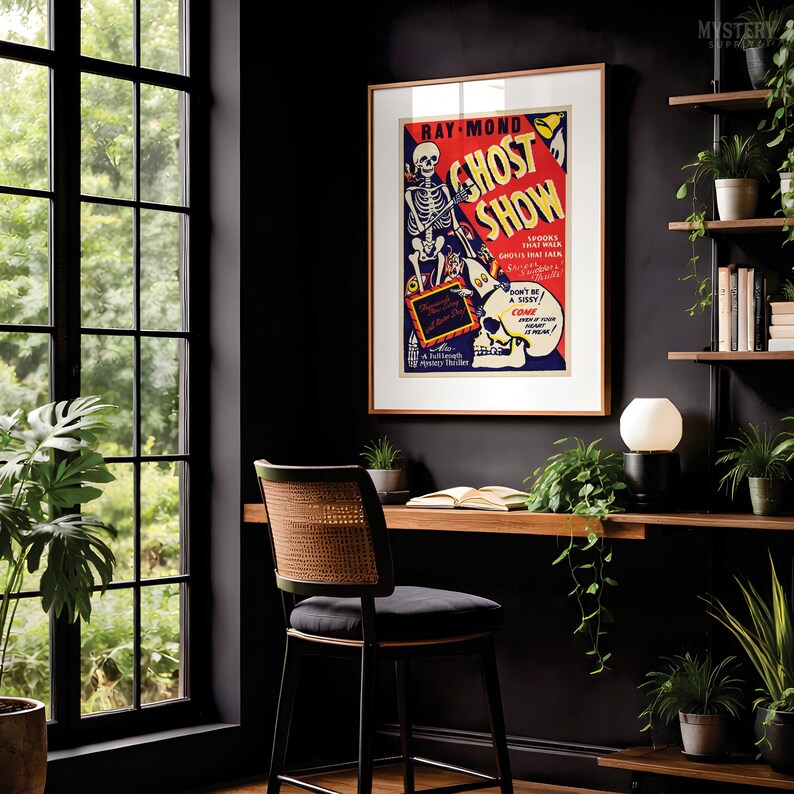 Ray-Mond Ghost Show 1940s Vintage Ghost Skeleton Skull Monster Devil Horror Poster / Wall Decor Art Print image 8