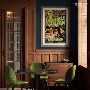 Invisible Man 1933 vintage horror monster H.G. Wells movie poster reproduction from Mystery Supply Co. @mysterysupplyco