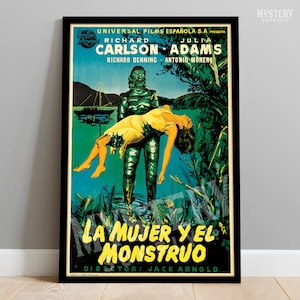 Creature from the Black Lagoon 1954 Vintage Horror Monster Movie Poster (Spanish) / Wall Decor Art Print #48