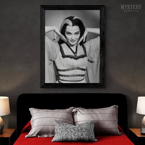 Lily Munster Yvonne De Carlo 1960s Vintage The Munsters Vampire Horror Monster Beauty Black and White Photo reproduction from Mystery Supply Co. @mysterysupplyco