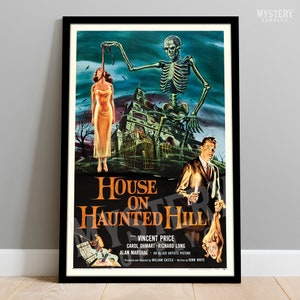 House on Haunted Hill 1959 Horror Movie Poster / Vincent Price / Wall Decor Art Print / Horror Decor / Halloween Decor #71