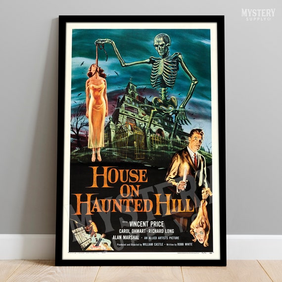 House on Haunted Hill 1959 Horror Movie Poster / Vincent Price / Wall Decor Art Print / Horror Decor / Halloween Decor