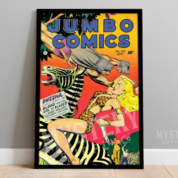 Jumbo Comics #103 Vintage Jungle Comic Book Art Poster / Wall Decor Art Print #12