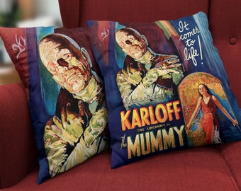 Mummy Double Sided Decorative Square Horror Throw Pillow / Halloween Decor / Horror Decor / Home Decor