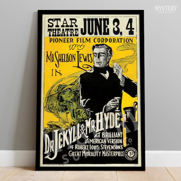 Dr. Jekyll and Mr. Hyde 1920 Vintage Horror Science Fiction Monster Movie Poster / Wall Decor Art Print #127