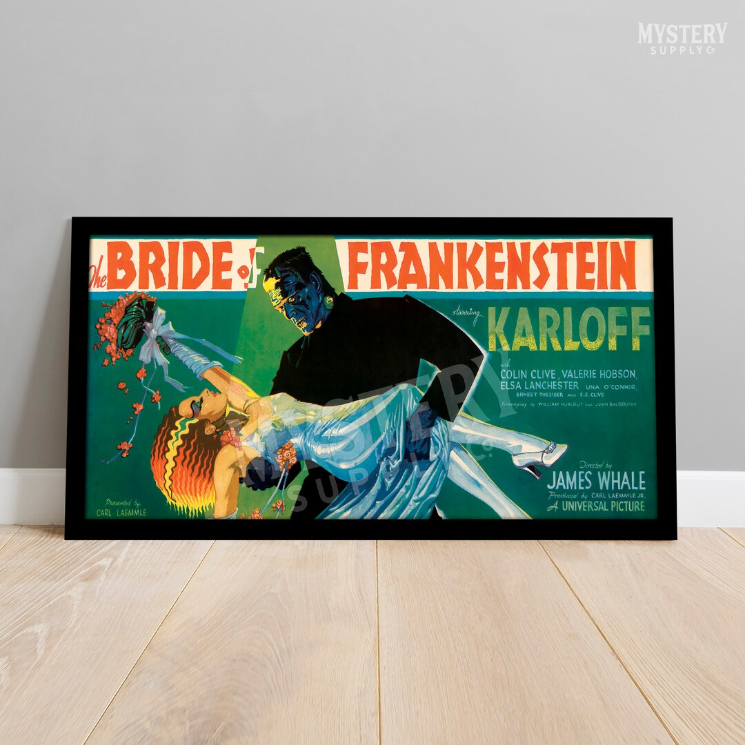 Bride of Frankenstein 1935 Vintage Promotional Illustration Horror ...