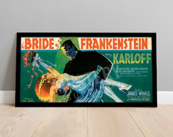 Bride of Frankenstein 1935 Vintage Promotional Illustration Horror Movie Poster / Wall Decor Art Print / Horror Decor / Halloween Decor #113