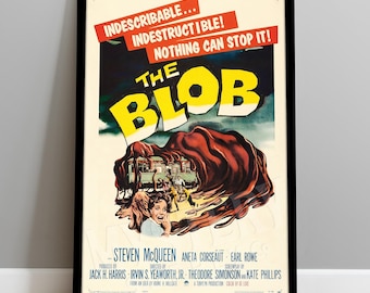 The Blob 1958 Vintage Horror Monster Movie Poster / Sci-Fi Decor / Horror Decor / Wall Decor Art Print / Horror Poster #212