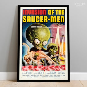 Invasion of the Saucer-Men 1957 Vintage Science Fiction Martian Alien UFO Movie Poster / Wall Decor Art Print #31