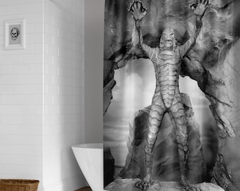 Creature From the Black Lagoon 1954 Vintage Horror Movie Photo Shower Curtain / Bathroom Decor / Horror Decor / Halloween Decor / Home Decor