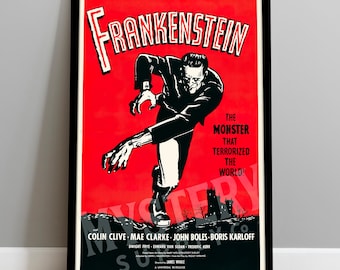 Frankenstein 1960s Vintage Reissue Horror Monster Movie Poster / Wall Decor Art Print #124