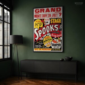 Spooks on the Loose Ghost Show 1950s Vintage Ghost Skeleton Skull Vampire Horror Poster / Wall Decor Art Print Bild 16