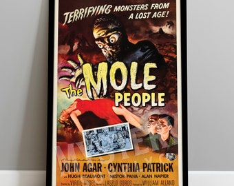 The Mole People 1956 Vintage Science Fiction Sci-Fi Horror Monster Movie Poster / Wall Decor Art Print