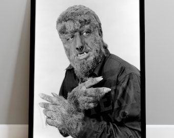 The Wolf Man Vintage Horror Movie Werewolf Photo Poster / Wall Decor Art Print / Horror Decor / Halloween Decor