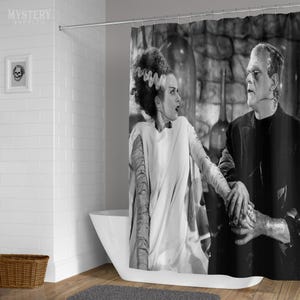 Frankensteins Braut 1935 Vintage Monster Film Foto Duschvorhang / Badezimmer Dekor / Horror Dekor / Halloween Dekor / Wohnkultur