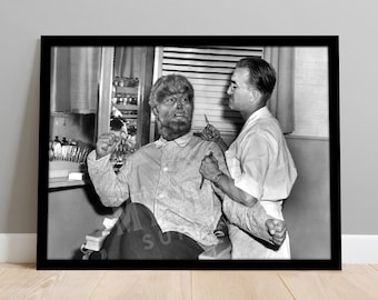 Wolf Man Haircut Vintage Barbershop Horror Movie Werewolf Photo
