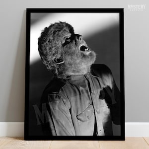 The Wolf Man Vintage Horror Movie Howling Werewolf Photo Poster / Wall Decor Art Print / Horror Decor / Halloween Decor