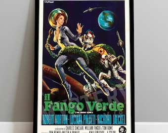 The Green Slime 1969 Vintage Italian "il Fango Verde" Science Fiction Space Martian Alien Movie Poster / Wall Decor Art Print #132