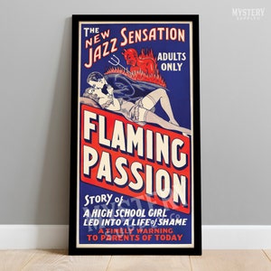 Flaming Passion Vintage Exploitation Sexploitation Devil Jazz Lingerie Movie Poster / Wall Decor Art Print #108