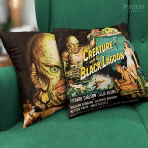 Creature From the Black Lagoon Double Sided Decorative Square Horror Throw Pillow / Halloween Decor / Horror Decor / Home Decor