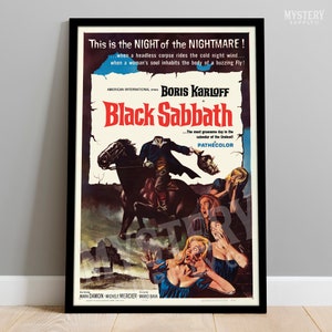 Black Sabbath 1964 Vintage Boris Karloff Headless Horseman Corpse Ghost Horror Movie Poster / Wall Decor Art Print #125