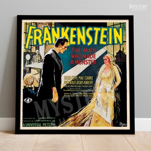 Frankenstein 1931 Vintage Horror Monster Movie Poster / Wall Decor Art Print / Halloween Decor / Horror Decor #51