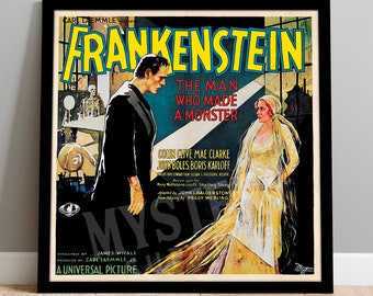 Frankenstein 1931 Vintage Horror Monster Movie Poster / Wall Decor Art Print / Halloween Decor / Horror Decor #51