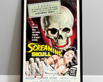 Screaming Skull 1958 Vintage Horror Ghost Skull Monster Movie Poster / Wall Decor Art Print #59