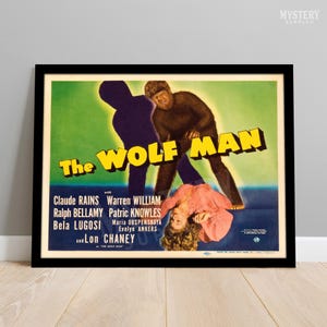 The Wolf Man Vintage Horror Werewolf Monster Movie Poster / Wall Decor Art Print / Horror Decor / Halloween Decor #207