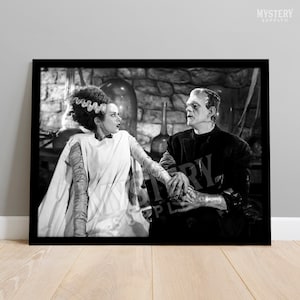 Bride of Frankenstein Couple 1935 Vintage Monster Movie Photo Poster / Wall Decor Art Print / Halloween Decor / Horror Decor #119