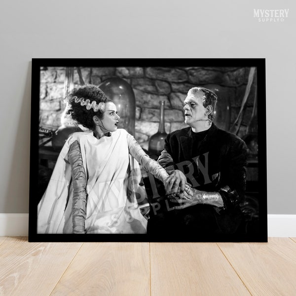 Bride of Frankenstein Couple 1935 Vintage Monster Movie Photo Poster / Wall Decor Art Print / Halloween Decor / Horror Decor